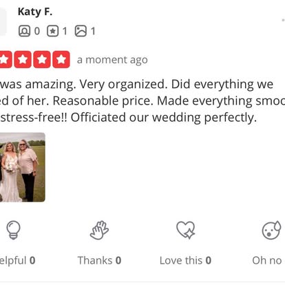 A review shared by Esther, shown in the original supplied screenshot